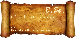 Böröndi Szabina névjegykártya