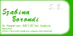 szabina borondi business card